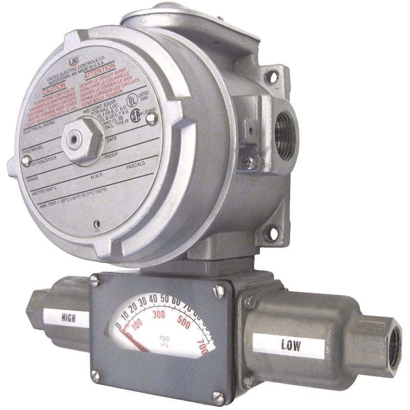 United Electric Differential Pressure Switch, 120 Series Type H121K Models S147B & S157B